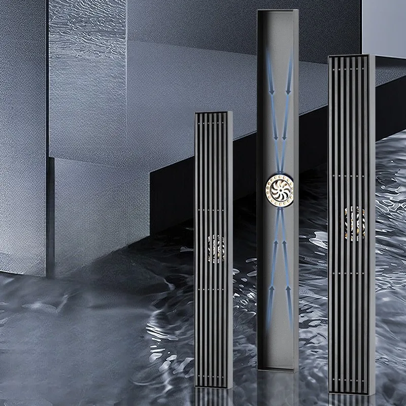 

Ультраузкий слив для пола с длинной полосой, минималистское линейное устройство из нержавеющей стали с защитой от запаха для дренажа душа в ванной комнате.