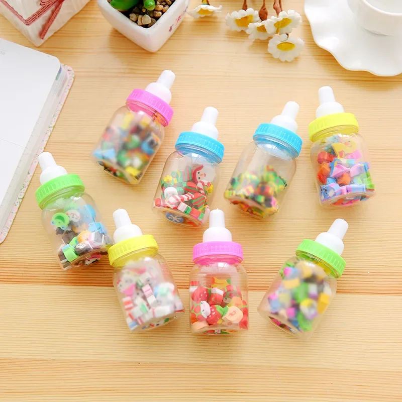 2026 Cartoon Eraser Animal Fruit Milk Bottle Christmas Tree Student Eraser Cute Stationery School Supplies Random Color