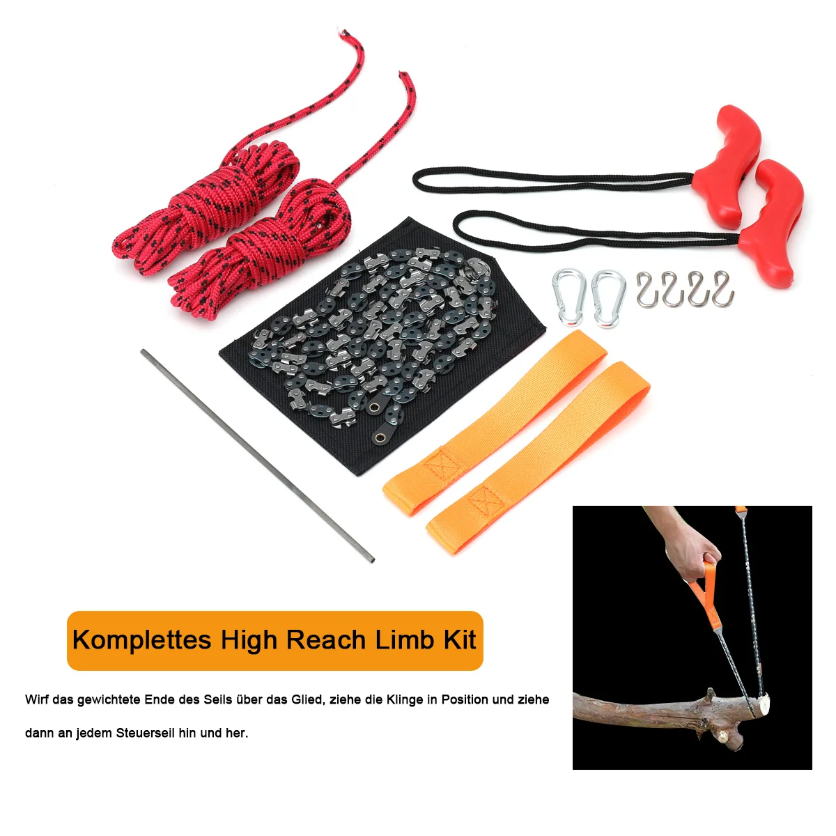 Tragbare Zugsäge 48 Zoll Handgeführte Drahtsäge Outdoor Survival Handkettensäge Multifunktions-Taschenkettensäge – Detail 2
