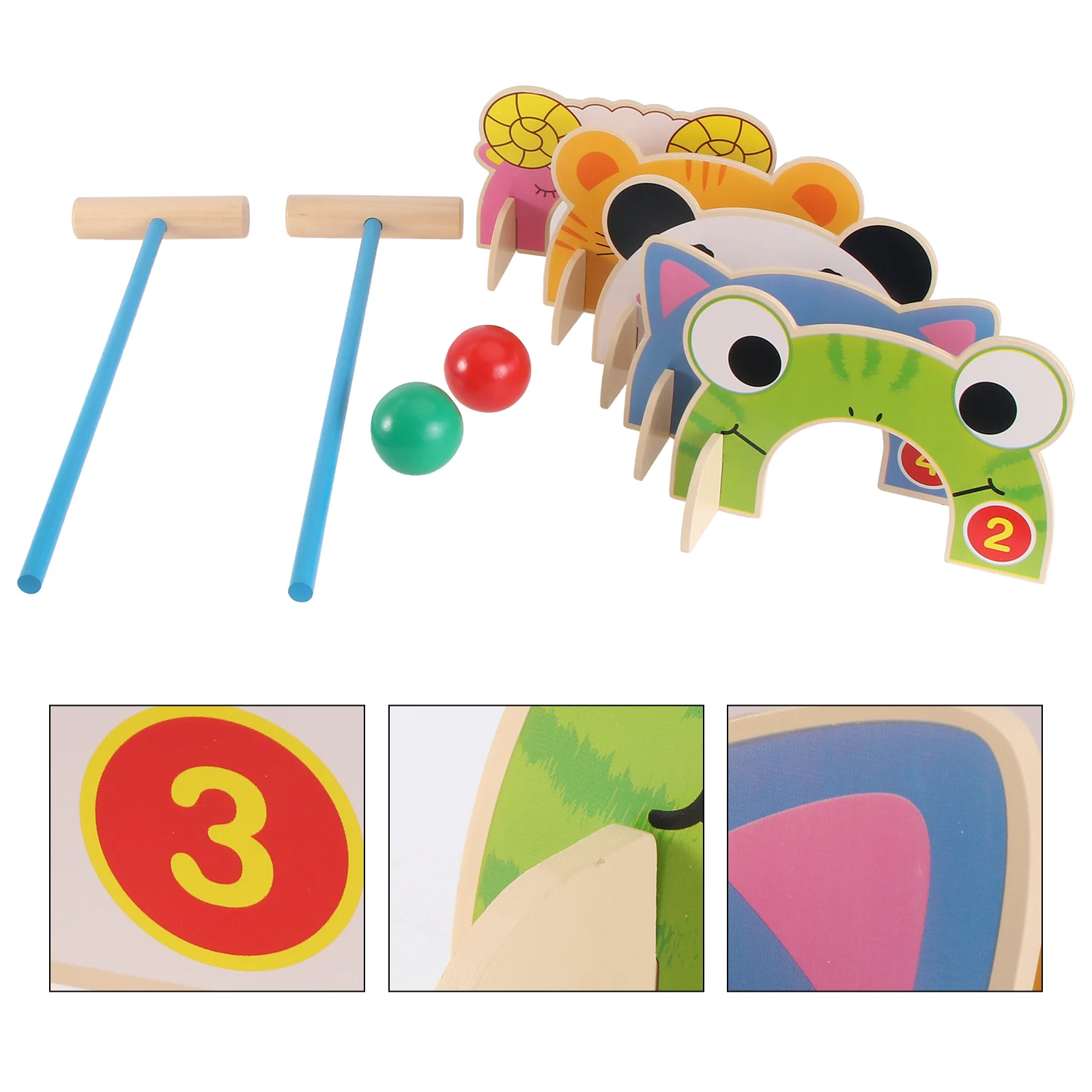 

Croquet Kids Interactive Major Set Preschool Toddler Educational Mallets Cognitive Travel