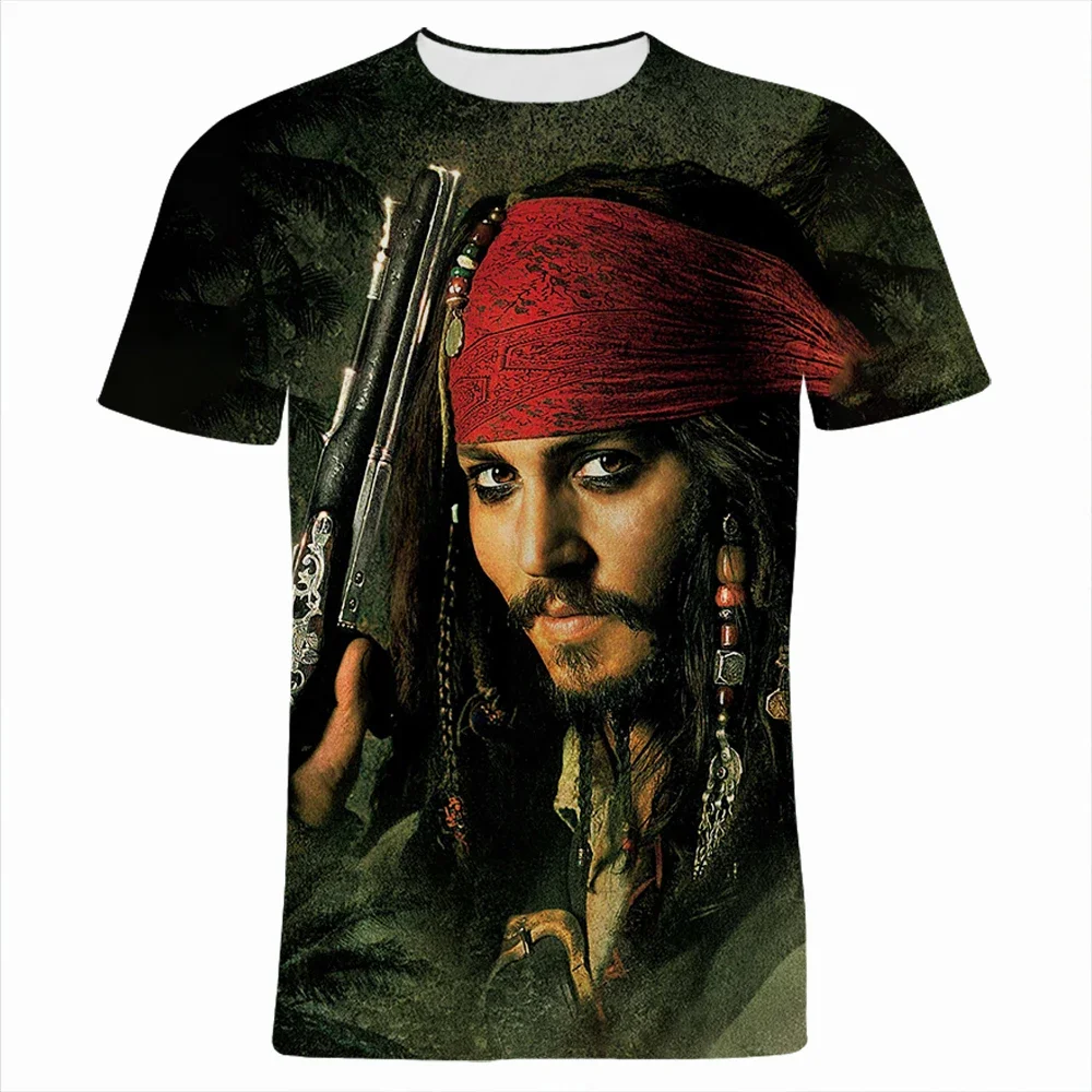 2024 Summer Disney Classic Movie Pirates of The Caribbean 3D Print T-shirt Summer Children T Shirt Short Sleeve Women Tee Tops