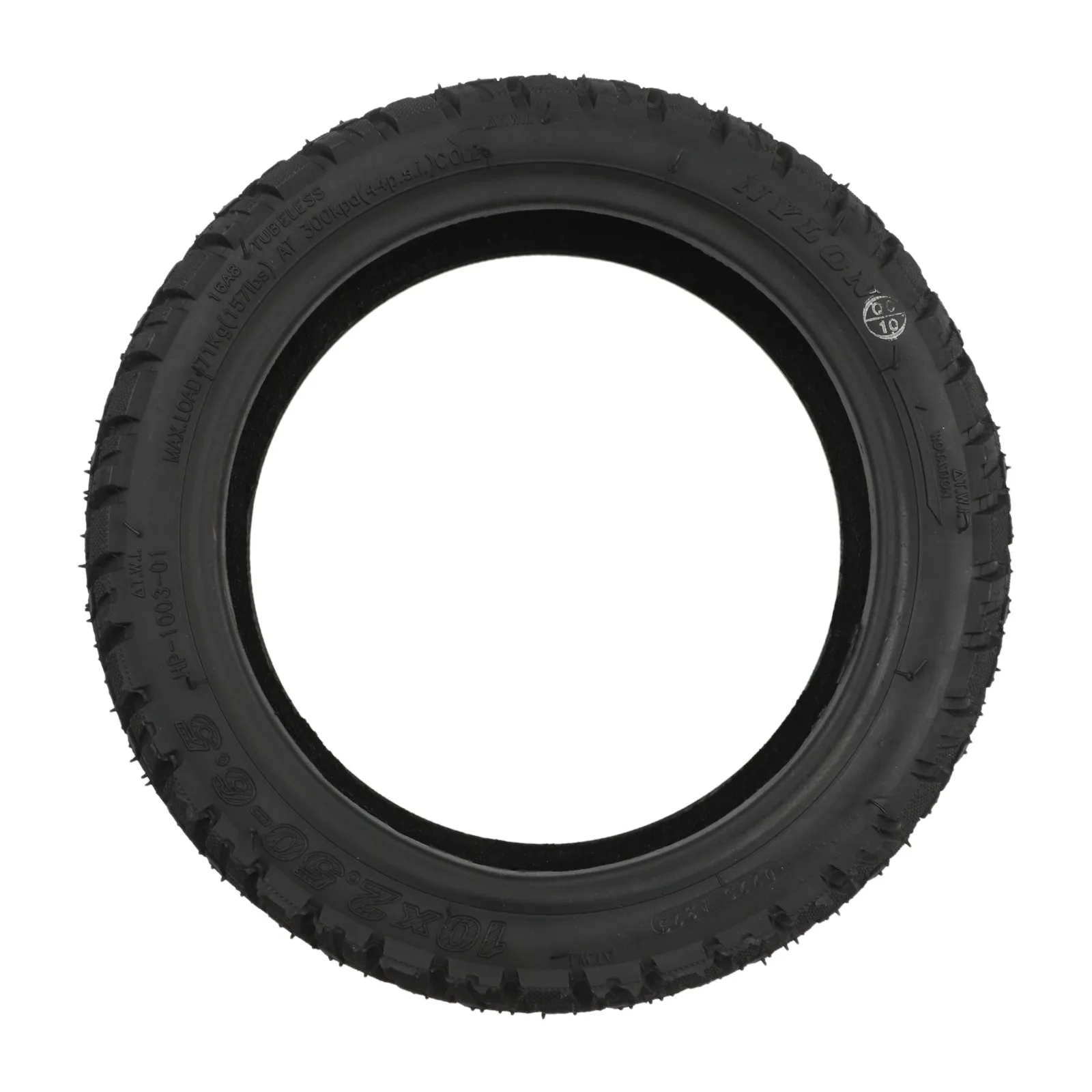 إطار قوي 10 × 2 50 6 5 بدون أنابيب للطرق الوعرة للسكوتر الكهربائي 10 بوصة 255 × 70 أسود مناسب للدراجات البخارية الكهربائية