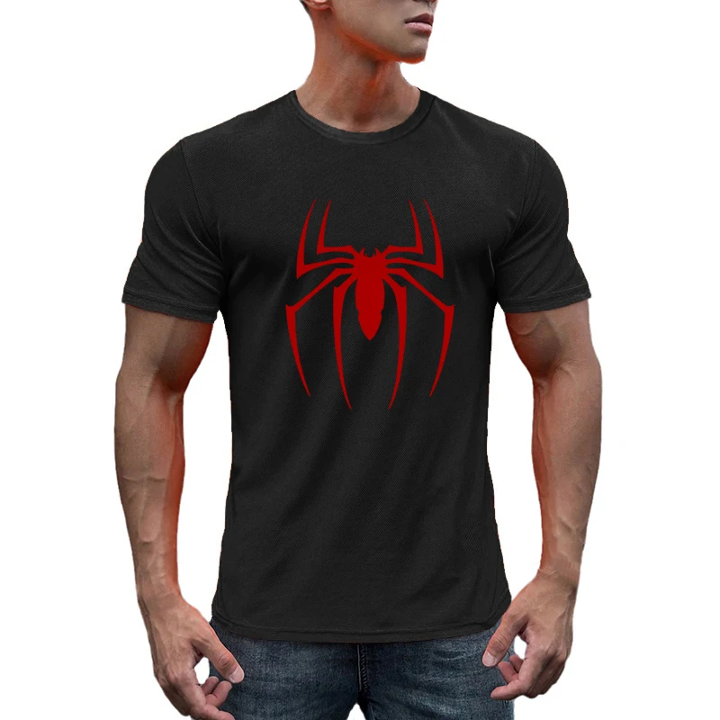 

Red Spider Printed Gym Fitness T-shirt Mesh Breathable Quick Dry Cool Feeling T-shirt Men Bodybuilding Short Sleeve Muscle Shirt
