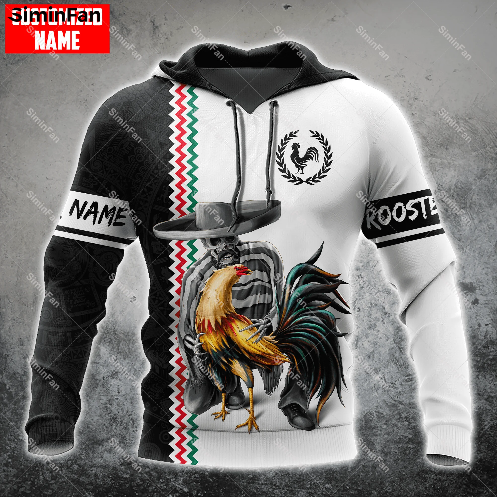 

Mexican Rooster 3D All Over Printed Hoodie Zipper Jacket Men Hooded Pullover Coats Unisex Outwear Casual Sweatshirt Streetwear