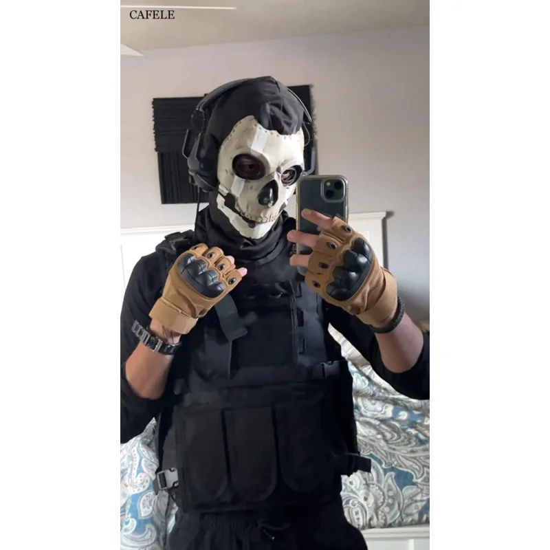 Cafele Halloween ghost mask MW2 war game Ghostface mask Call of Duty spaventoso full face skull mask costume di Halloween per uomo donna