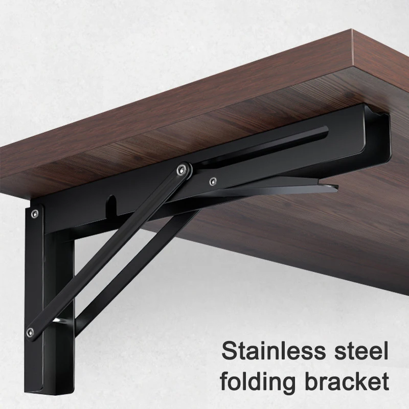 L-shaped Folding Table Bracket Thickened Stainless Steel Folding Angle Bracket Wall Shelves Mounted Table Shelves Home Hardware