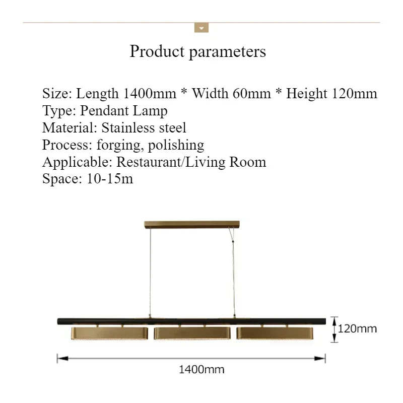 SANDSHA современные простые подвесные светильники из нержавеющей стали с длинной полосой ресторан подвесная люстра гостиная обеденный стол освещение