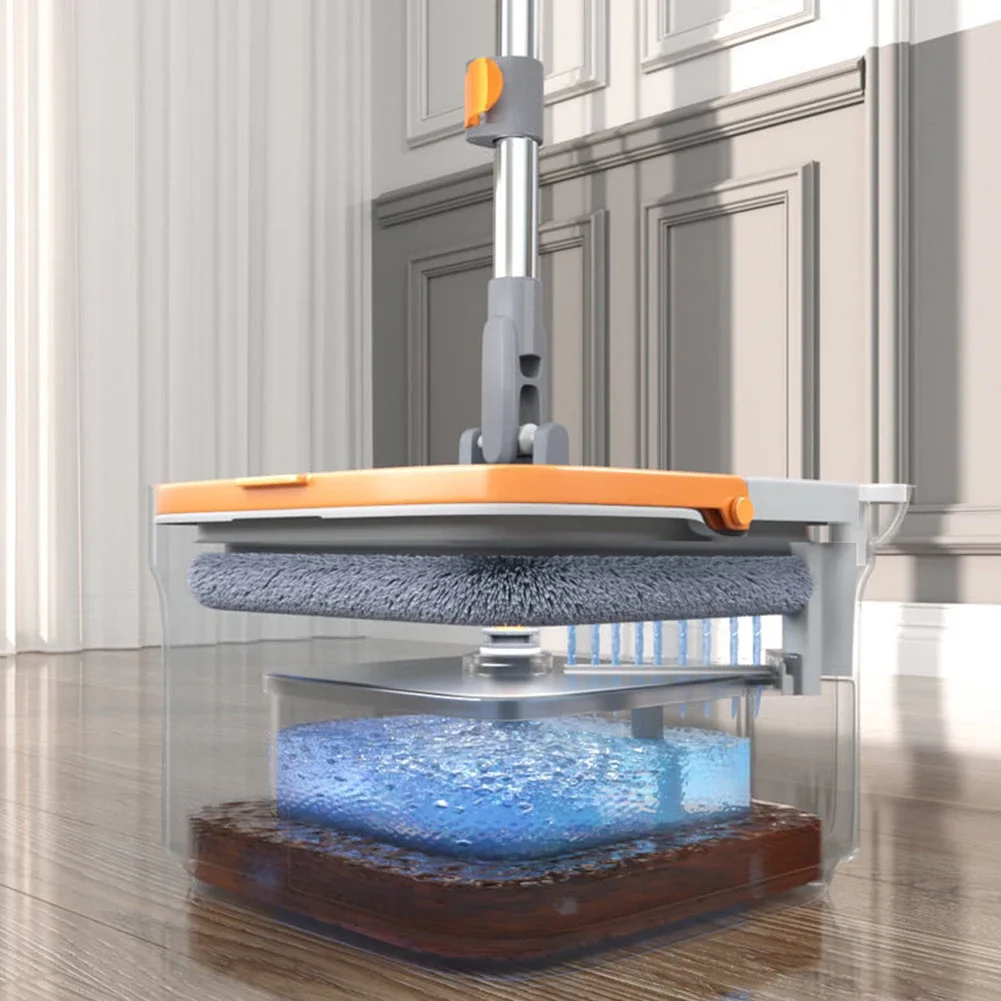 Lazy Floor Floating Mop Water Separation 360 Rotating Household Cleaning Mop Microfiber Spin Mop with Bucket Automatic Floor Mop