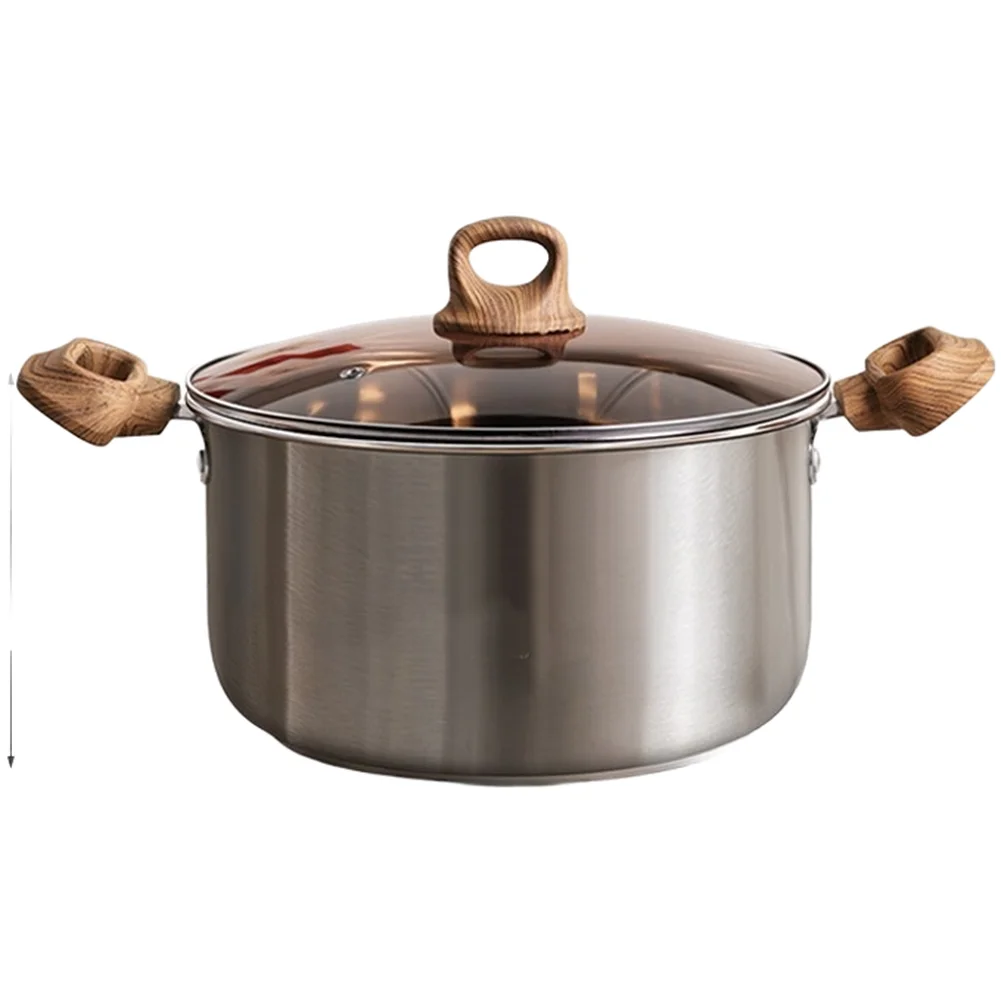 

1PC Soup Pot 19.7*19.7*11cm Thickened Stainless Steel Soup Pot With Double Ears Steamer For Gas Stove Kitchen Cooking Cookware