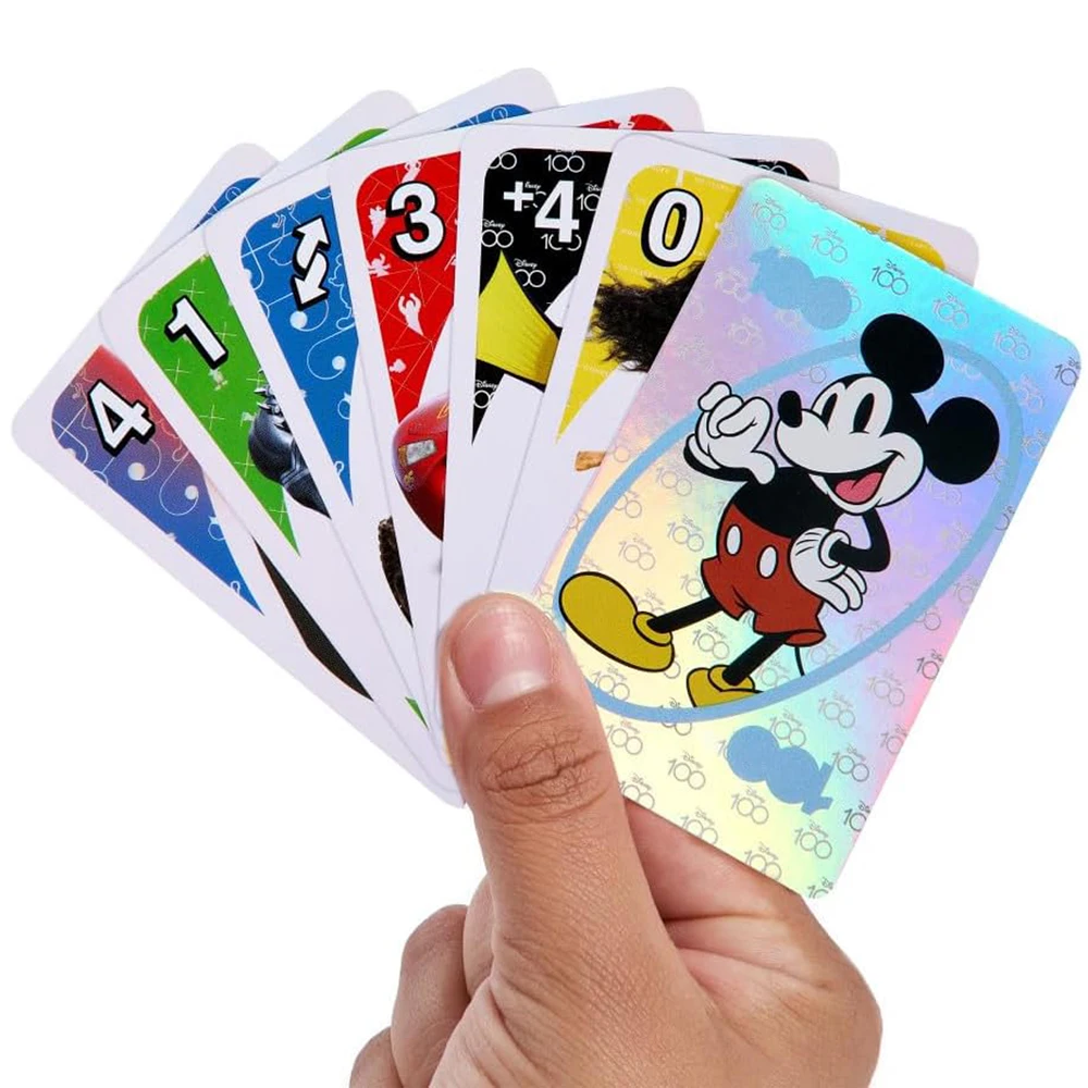 hot UNO Disney 100 Card Game for Kids Featuring Disney Characters Collectible Foil uno No mercy Card