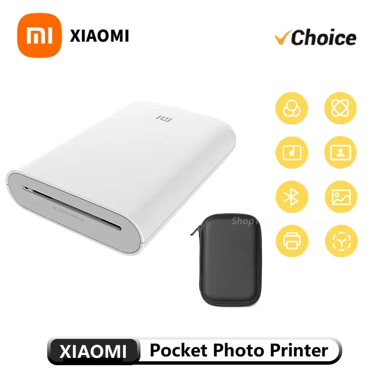 새로운 샤오미 AR 프린터 300dpi 휴대용 포토 미니 포켓 프린터, 공유 기능 탑재, 500mAh 사진 프린터, 포켓 프린터, Mihome 앱과 호환