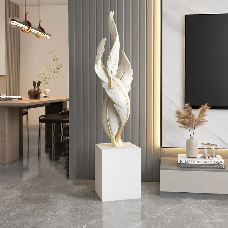 Light Luxury Feather Living Room Landing Housewarming Furniture Porch Large Art Sculpture Decoration Office Decoration