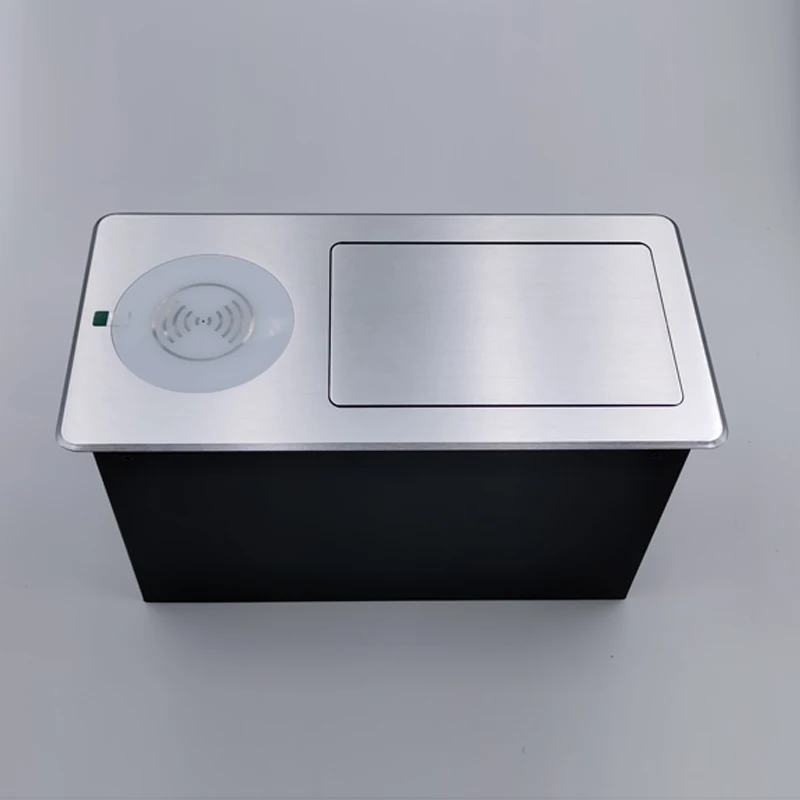 

Embedded Recessed Pop- up Tabletop Desktop Sofa Workstation Chair Electric Socket Mobile Phone QI Wireless Charger USB Charging
