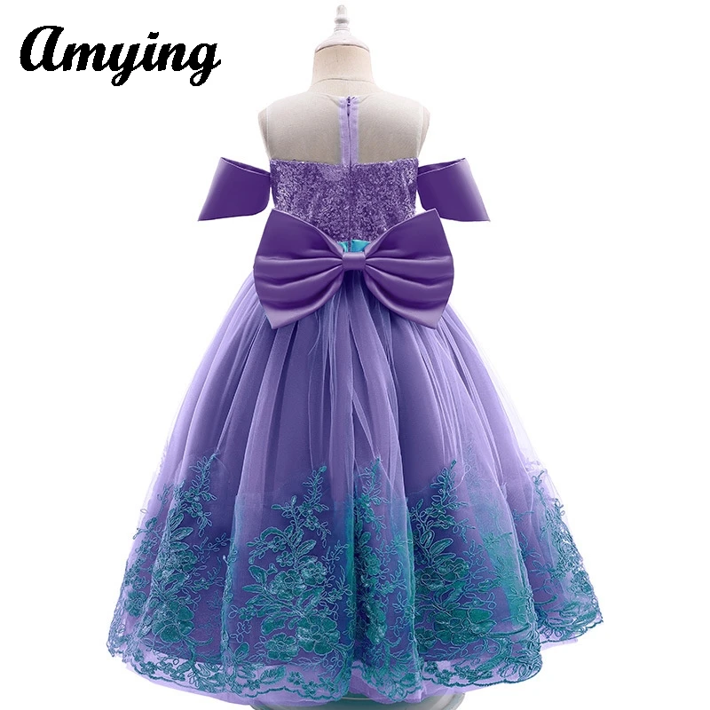 2024 Girls' Princess Dress Children Party Cosplay Costume Puffy Dress Kids' Lace Gown Performance Dress New