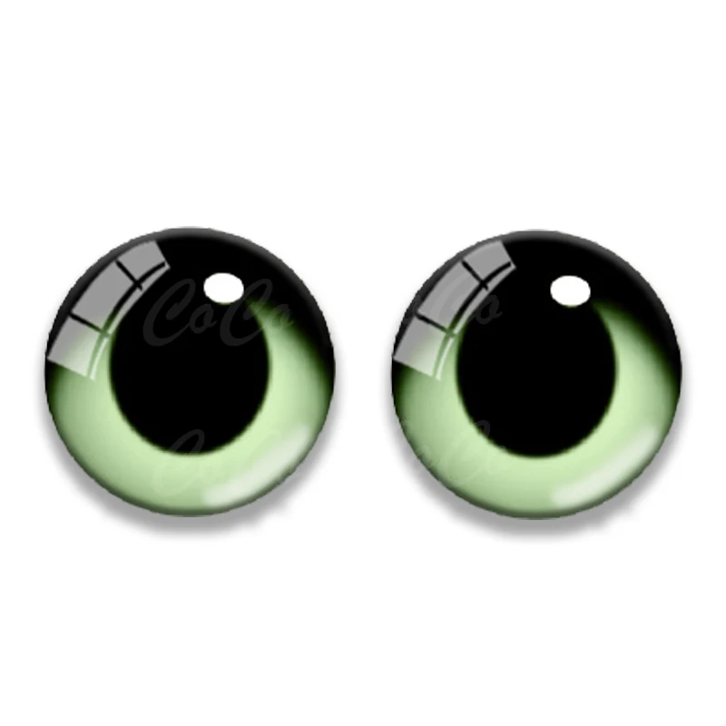 6pairs Runde 8/10/12/14/16/ 20MM Glas Drachen Katze Augen Cabochon Charms Zubehör Glas DIY Multi Farbe Puppe Augen Muster Handwerk – Detail 5