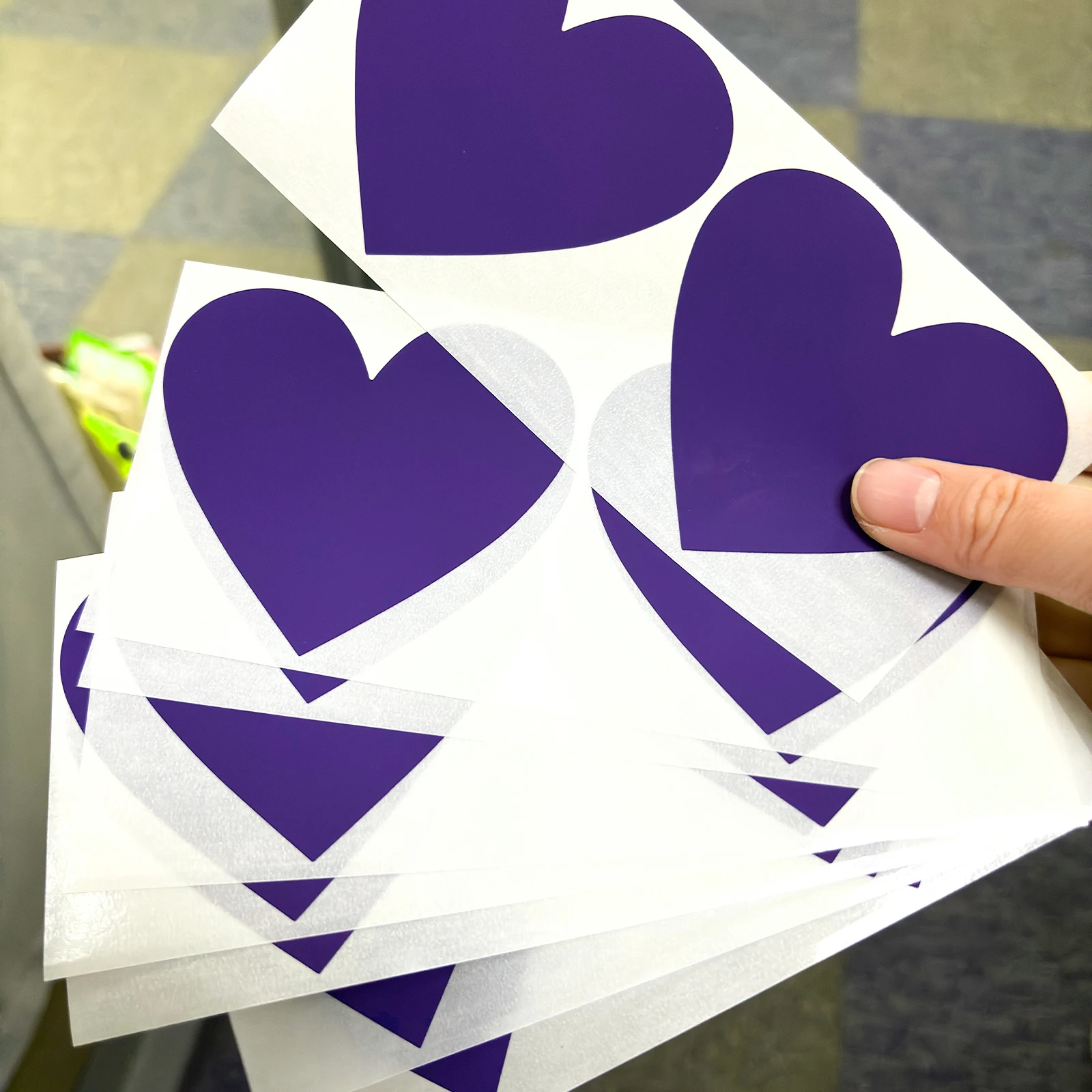 50pcs Scratch off Sticker Purple Heart Shape Labels DIY Scratch off Labels For Reward Gift Scratch Card
