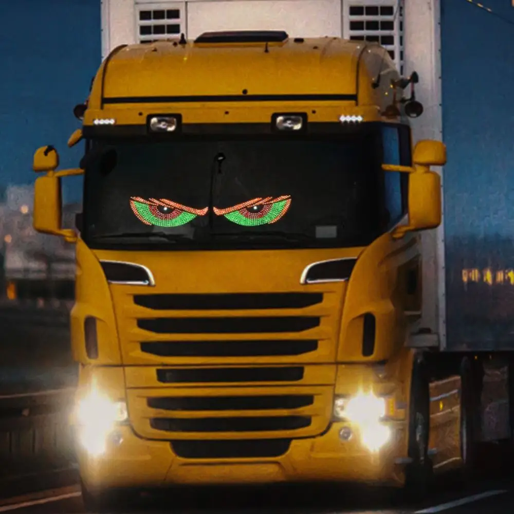 Creative Flexible Truck Devil's Eye Light Multi-Mode USB RGB Dynamic Demon Eye Light LED Windshield Display Car Decor