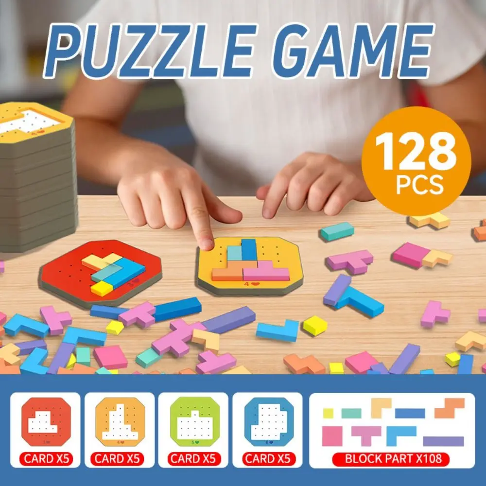 

Logical Thinking Game Kids Tangram Jigsaw Puzzle Toy Wooden Geometry Colorful Quick-fix Tangram Jigsaw Puzzle Game Interactive