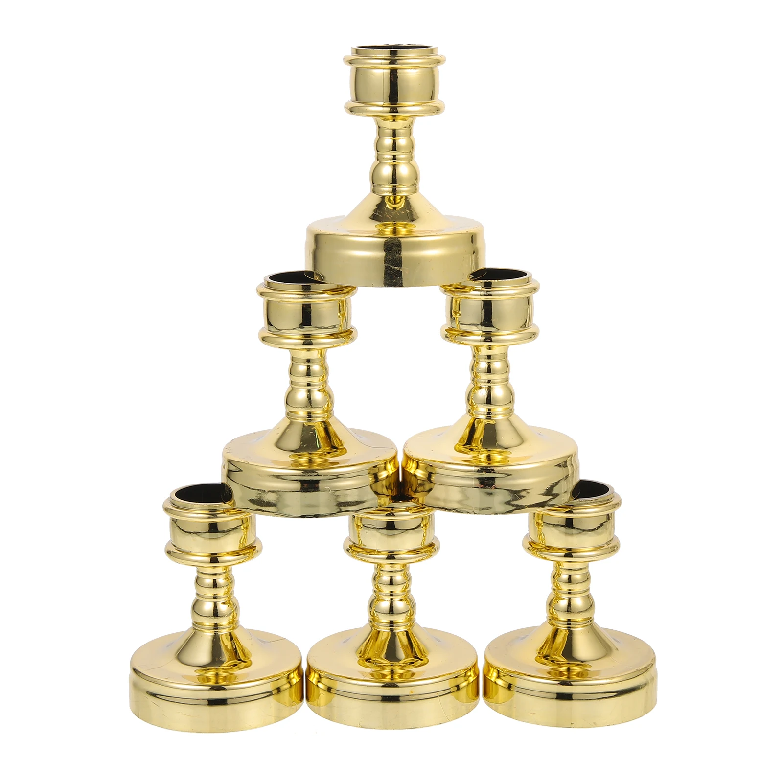 

6pcs Electronic Holder Desktop Candlesticks ABS Material Operated Home Decor Party Scene Candlestick Adornment