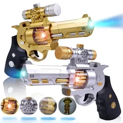 Pistola giocattolo Flash con luce sonora elettrica per bambini proiezione vibrante pistola finta senza proiettili regalo di compleanno fresco e sicuro per ragazzi bambini