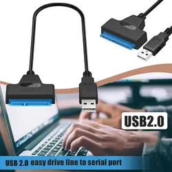 Easy Drive Line USB 2.0 To SATA 22pin Cable Adapter Converter Lines HDD SSD Connect Cord Wire For 2.5in Hard Disk Drives