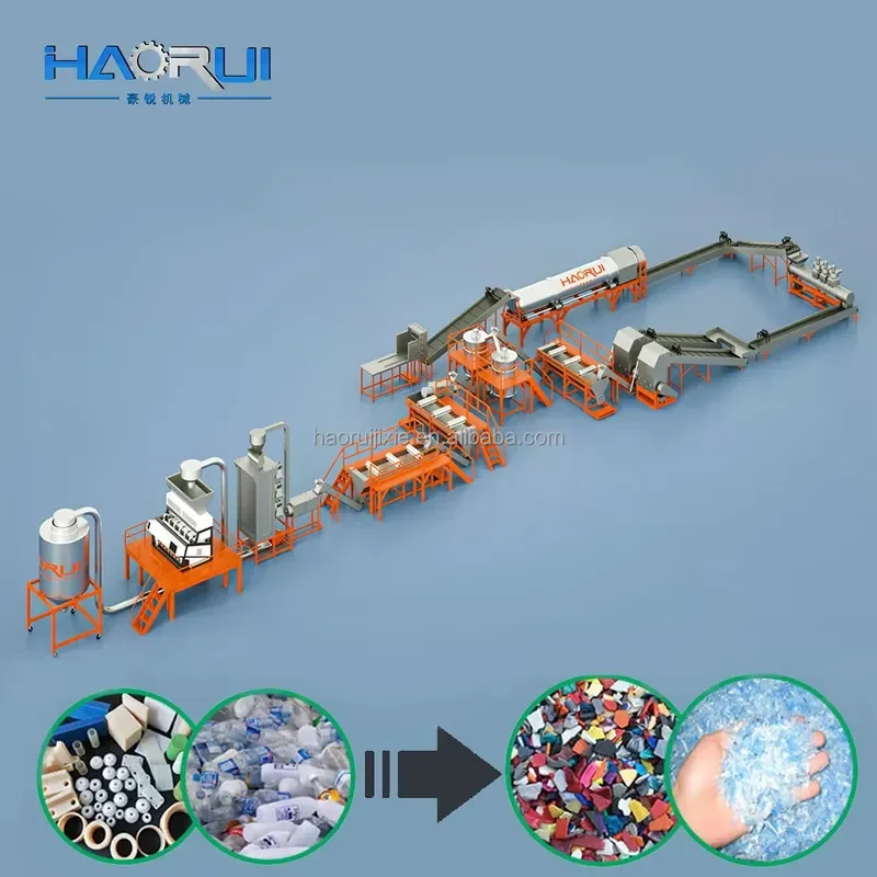 Recycling Machine 2026 Recycled PET Bottle Polyester Staple Fiber Making Machine Plastics PET Flakes Recycling Equipment