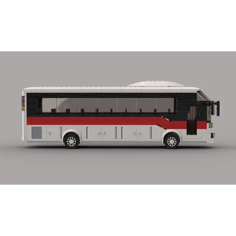 

MOC-151371 City Transit Bus Long-Distance Coach Building Block Model 537 Parts Children's Birthday Building Block Toy Gift