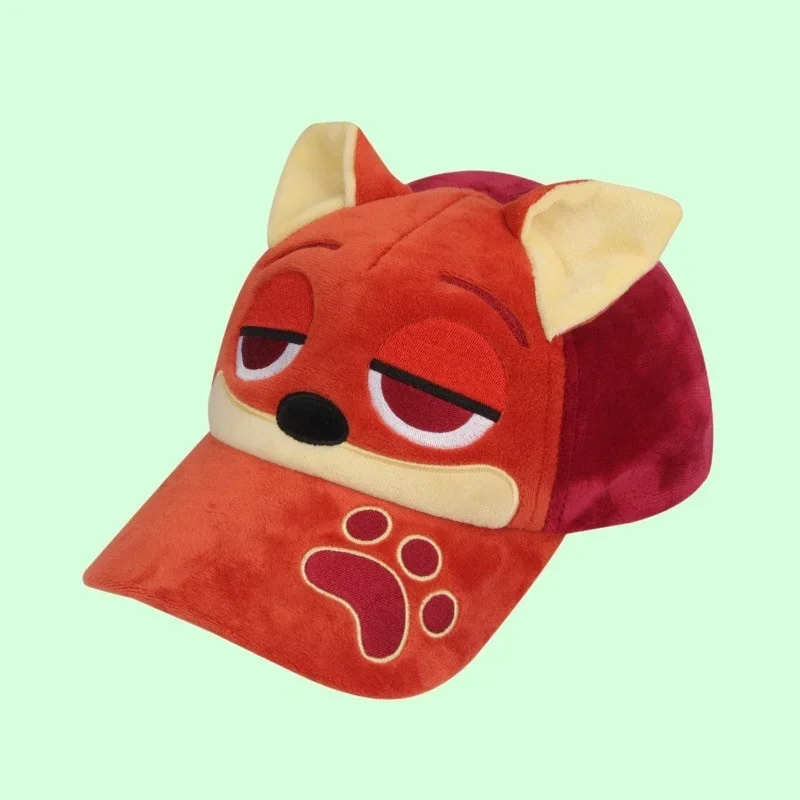 Casquette de baseball en peluche Zootopia Judy Nick, dessin animé mignon, polyvalent, chaud, coupe-vent, extérieur, décontracté, mode Fans, cadeau Surprise