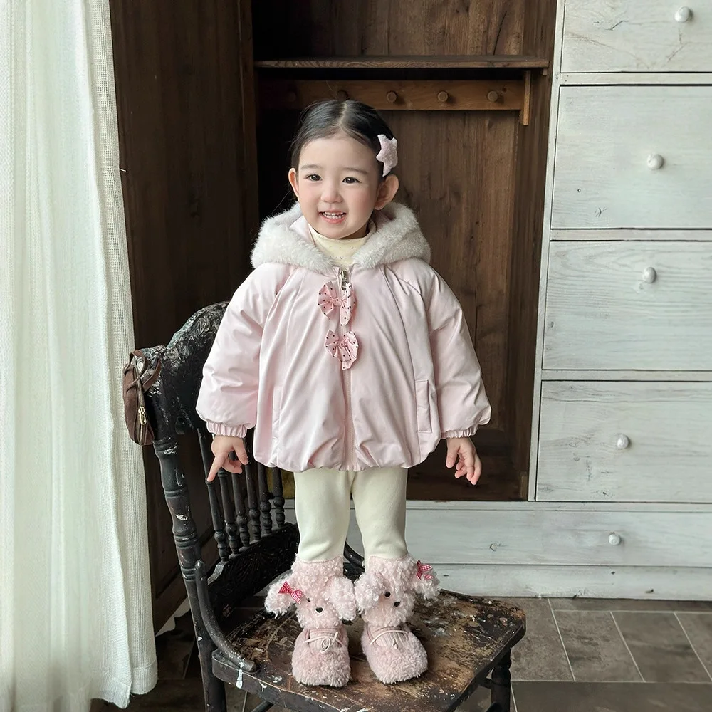

2025 Winter Toddler Girls Down Coat Thick Warm Hooded Children 1-6 Years Girls Down Jacket 90% White Duck Girls Outerwear Coat
