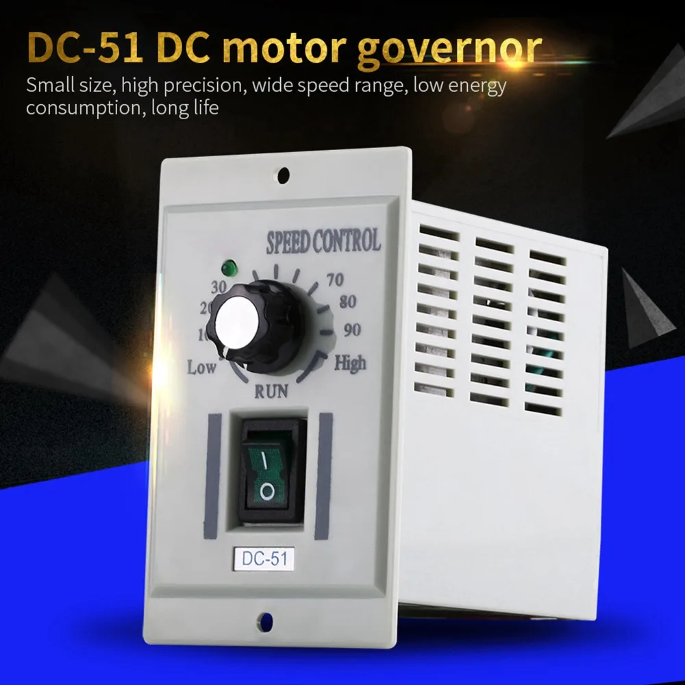24V-90V Output DC Motor Speed Controller 400W Power AC 110V Input Motor Speed Controller Switch DC-51 Model Knob Adjustable