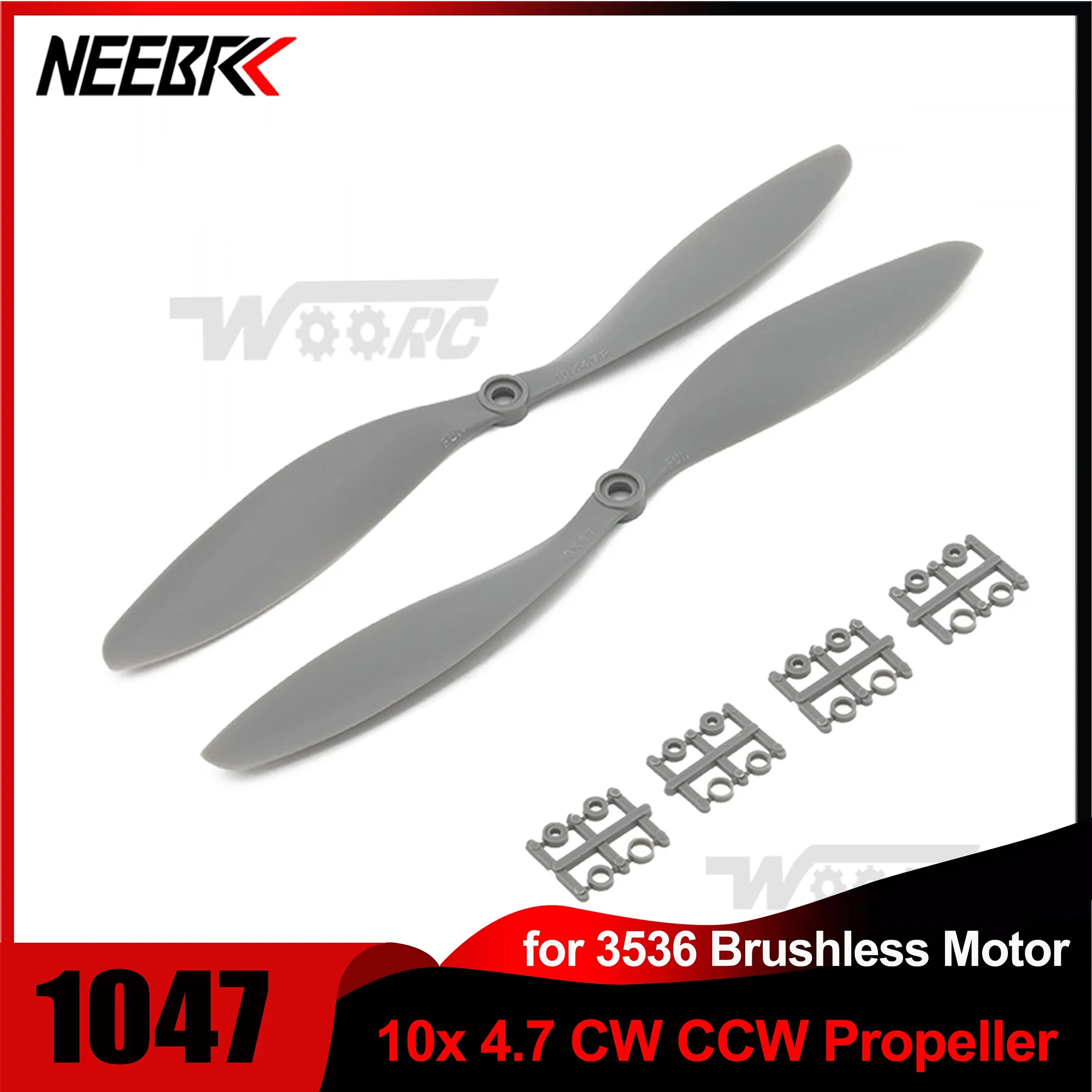 

NEEBRC 1/2/4 Pairs 1047 Propellers 10x4.7 Low Noise CW CCW 2 Blades for FPV Racing Drone Quadcopter F450 RC Brushless 3536 Motor