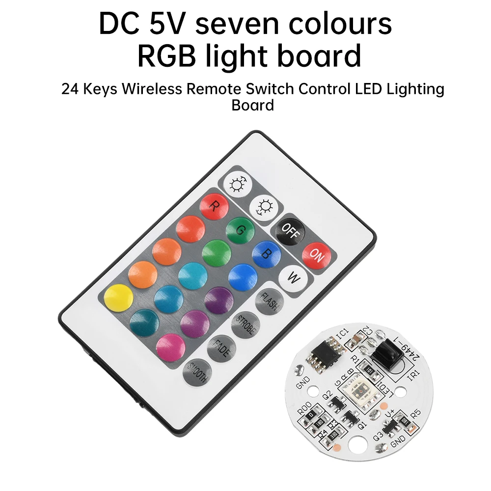 تيار مستمر 5 فولت الجهد المنخفض الملونة التدرج LED RGB لوحة مستديرة و IR اللاسلكية يعتم التحكم عن بعد التبديل تشغيل/إيقاف التحكم