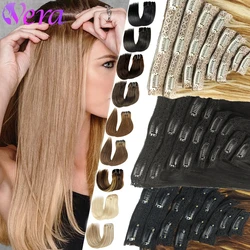 Straight Human Hair Clip In Hair Extensions For Women 100% Unprocessed Full Head Clip Ins Brazilian Virgin Hair Natural Black
