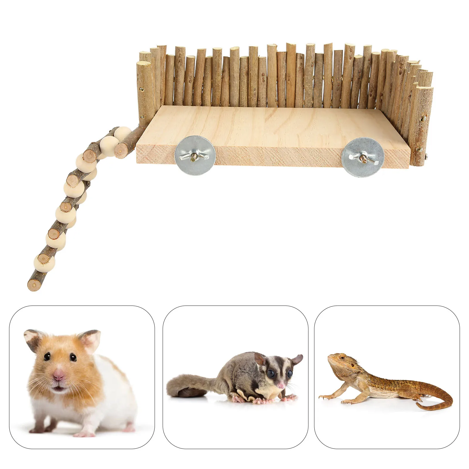 Hamster Climbing  Handcrafted Pet Activity Playground Stable Structure Increase Exercise Chewing  for Golden Bear