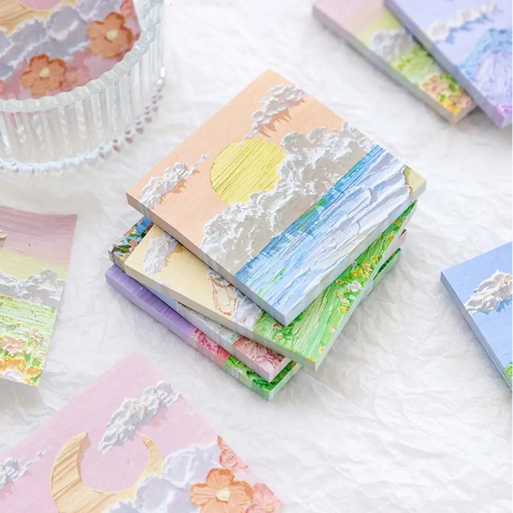 Note Writing Pads Notepad Pads School Office Supplies landscape Oil Painting Sticky Note Memo Pad Sticky Note Paper Memo Note