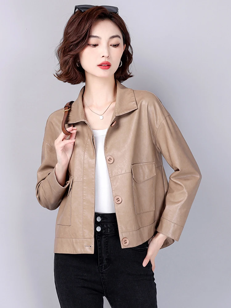   寧本革ジャケット レディース オルト スレ 2025 新作 春秋 ファッション バイク用 シープスキンジャケット スモールコート