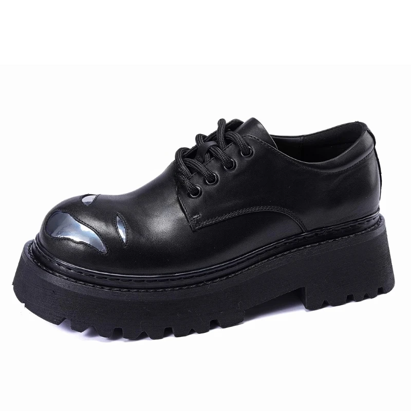 British Original Trendy Shoes for Men's High-end Casual Thick Soled Comfortable Breathable Sweat Wicking Height Increasing Shoes