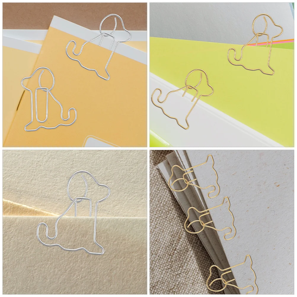 30 Pcs Dog Paper Clip Fun Clips Cute Coated Exquisite Decorative Convenient Small Bookend Bookmark Mini Document Practical