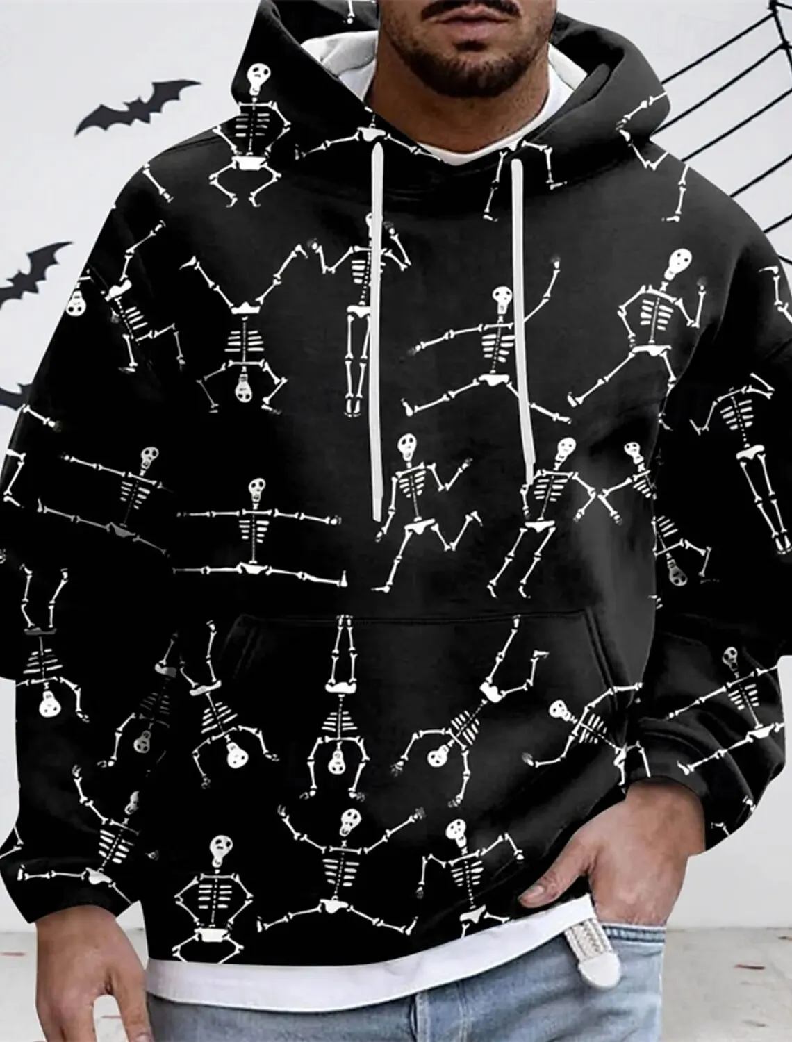 

Hoodie style Harajuku 3D printed Halloween skull print hooded sweatshirt men and women fashion casual shirt hooded sweatshirt