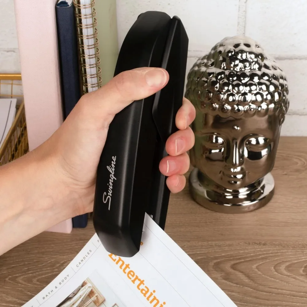 Pack économique d'agrafeuses sans confiture avec 5000 agrafes et dissolvant, noir, peut contenir 20 feuilles