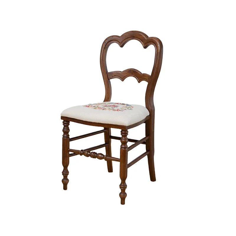 

Eliza Dining Chair Home Solid Wood Dresser Leisure Chair Cafe Restaurant Back Chair