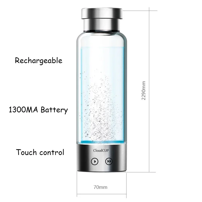 Japanese Titanium Quality Hydrogen-Rich Water Cup Ionizer Maker/Generator TWO Modes Super Antioxidants ORP Hydrogen Bottle 480ml