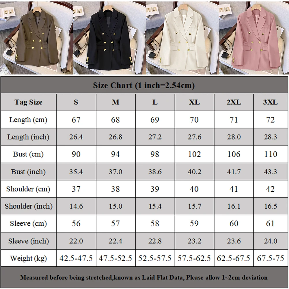 Blazer pour femmes élégant costume veste ample à manches longues veste automne tenue Beige mode décontracté coupe ample Blazer