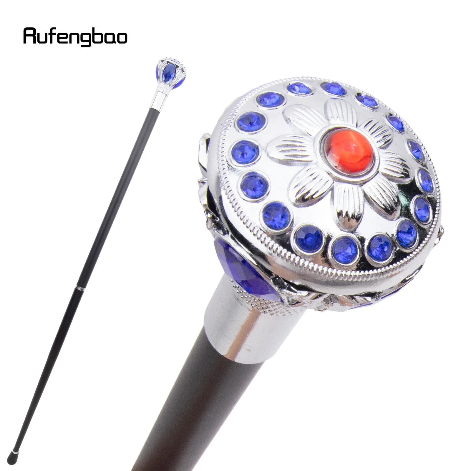 White Blue Flower Ball Fashion Walking Stick Decorative Stick Cospaly Vintage Party Fashionable Walking Cane Crosier 91cm