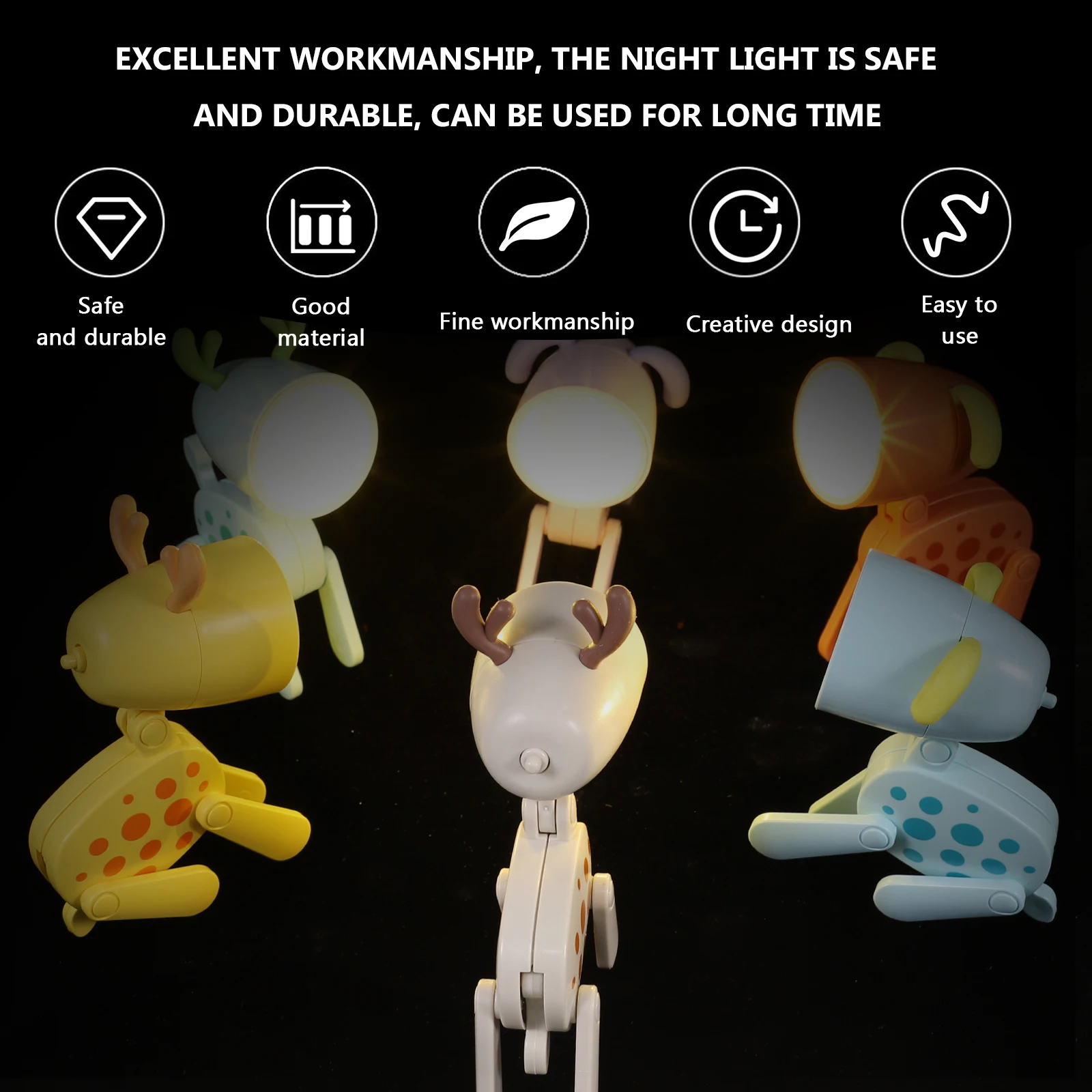 

6pcs Night Room Night Light Light Mini Lamp Animal Shape Foldable Led Kids Bedroom Aesthetic Warm Lighting Gifts