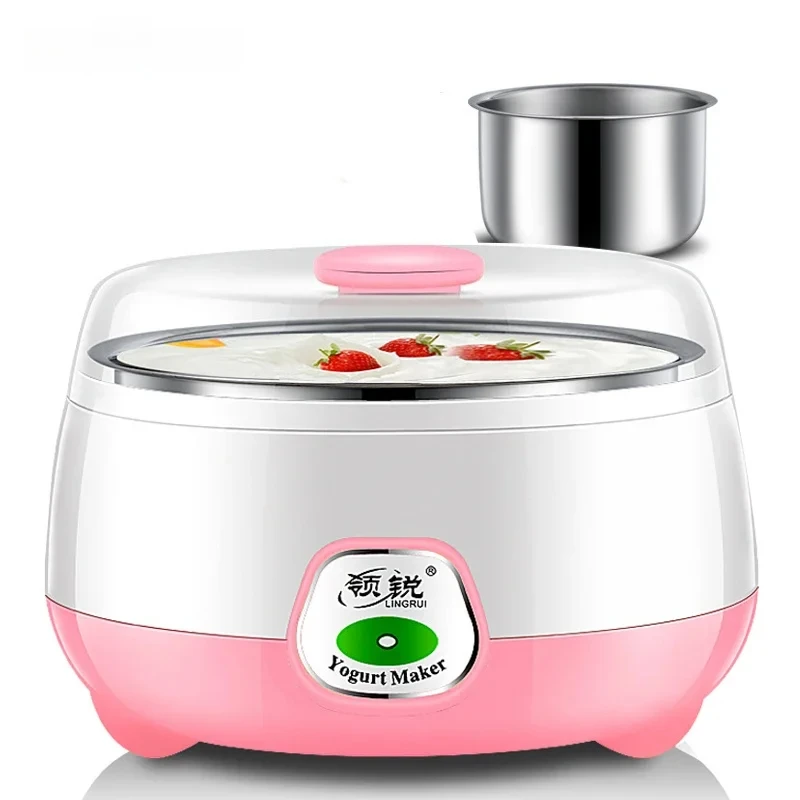 Mini yogur eléctrico de 1L, máquina de fermentación de yogur y Natto multifuncional automática para el hogar, arroz y vino, 220V