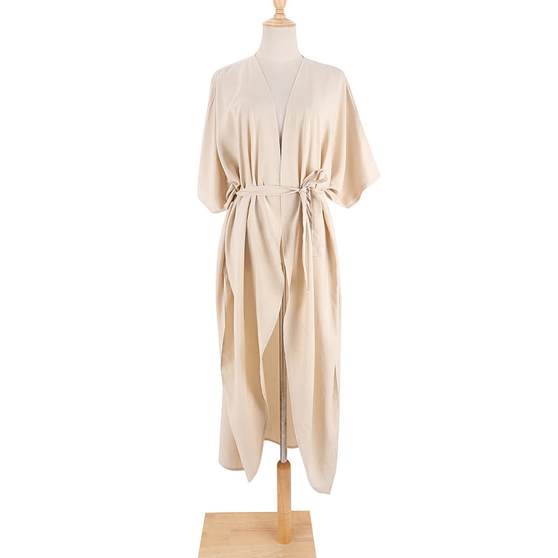 Para Praia 기모노 2025 비치 로브 맥시 롱 드레스 코튼 비키니 커버 업 비치웨어 사롱 여성 루즈 카디건 수영복 커버