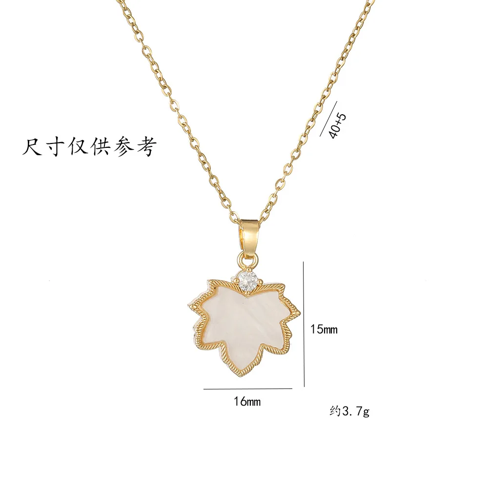 2025 موضة مابل ليف قلادة قلادة للنساء الذكرى مجوهرات اكسسوارات فتاة هدية لطيف المرأة تقليد قلادة من الصدف