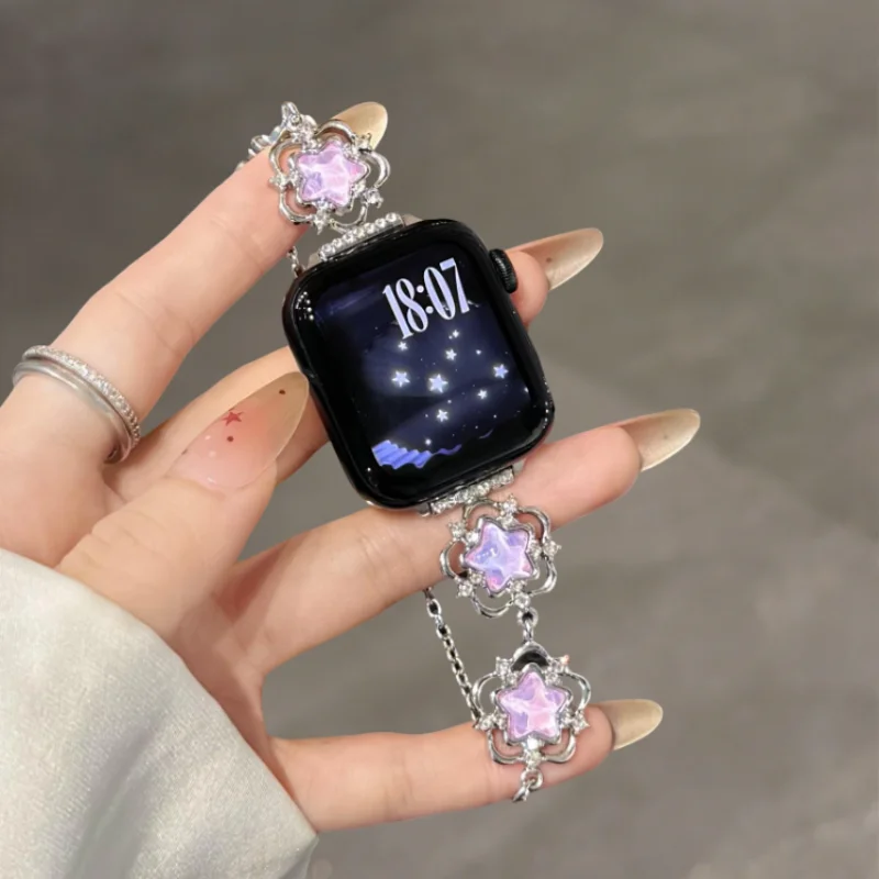 

Retro light luxury metal strap suitable for Apple iWatch strap 38mm 40mm 41mm 42mm 44mm 45mm 49mm fashionable strap