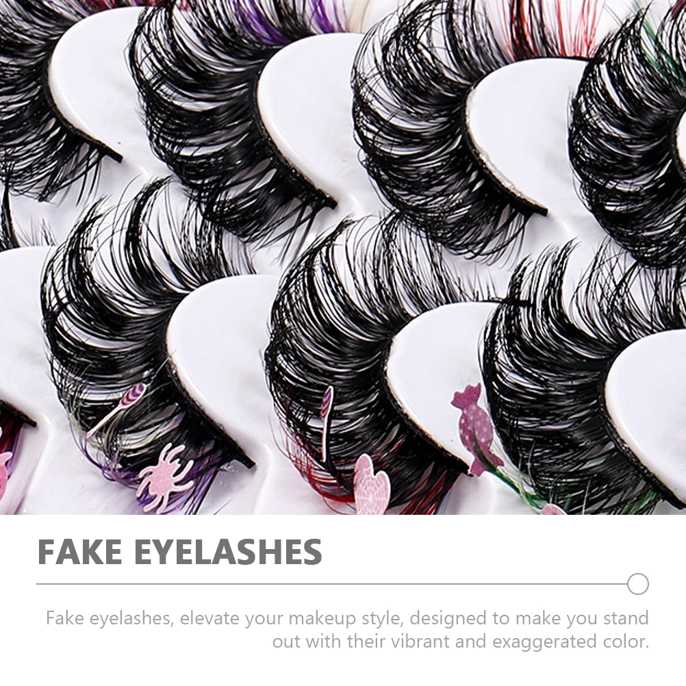 

7 Pairs Colored False Eyelashes Thick Curl lashes for Party Wedding Dramatic Eye Makeup lash extensions faux eyelashes